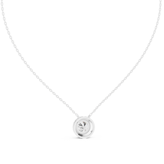 Round halo diamond pendant in gold with lab grown diamonds by Signora Jewels