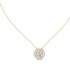 Round halo diamond pendant in gold with lab grown diamonds by Signora Jewels