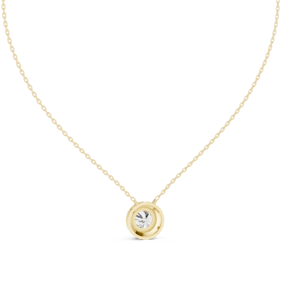 Round halo diamond pendant in gold with lab grown diamonds by Signora Jewels