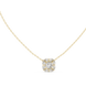 Cushion cut halo diamond pendant in gold with pear cut lab grown diamonds by Signora Jewels