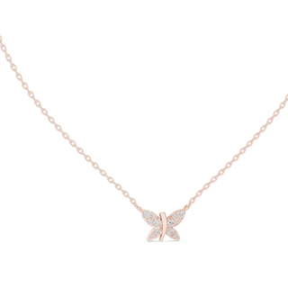 butterfly diamond pendant in rose gold