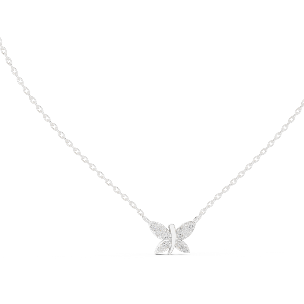 Butterfly diamond pendant in gold with lab grown diamonds by Signora Jewels