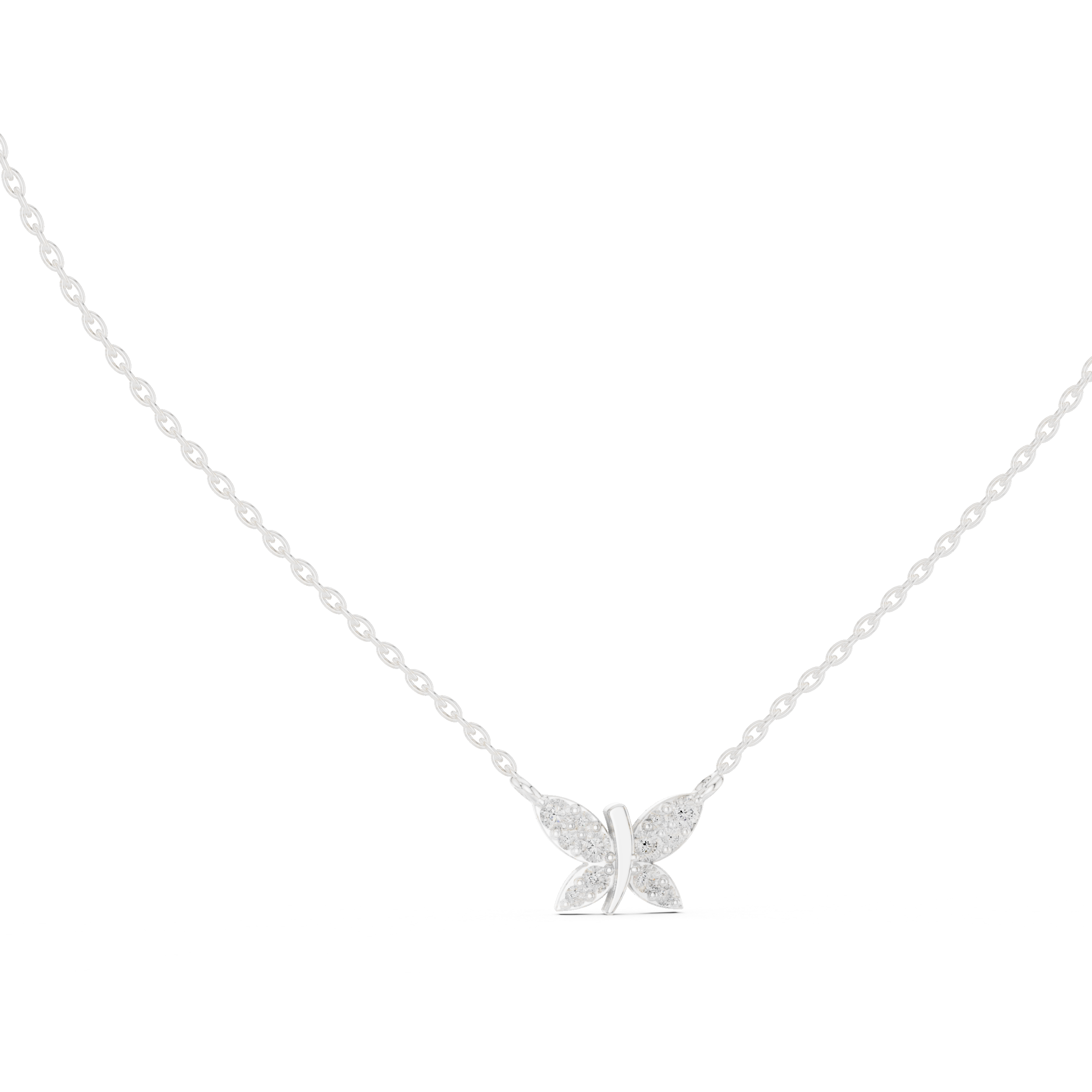 Butterfly diamond pendant in gold with lab grown diamonds by Signora Jewels