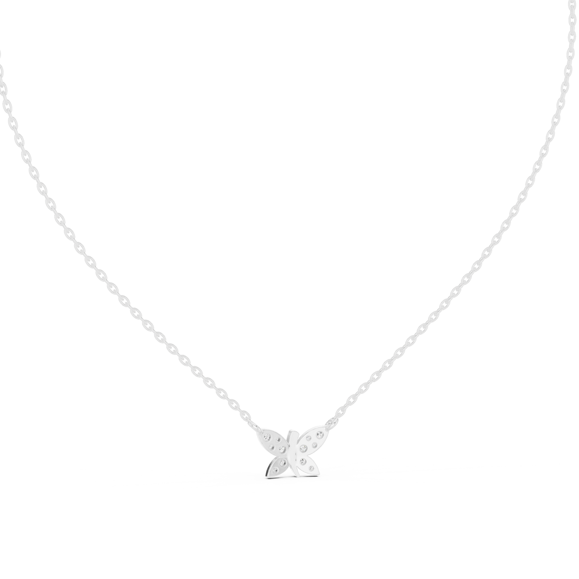 Butterfly diamond pendant in gold with lab grown diamonds by Signora Jewels