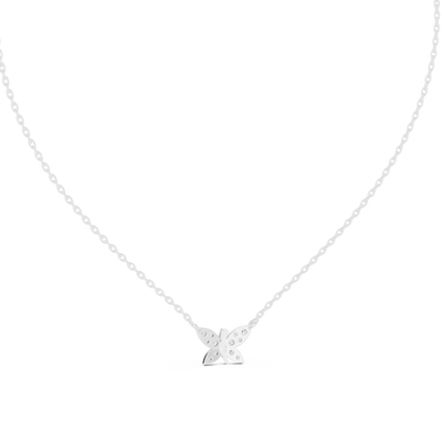 Butterfly diamond pendant in gold with lab grown diamonds by Signora Jewels