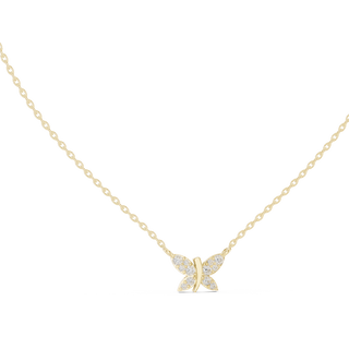 butterfly diamond pendant in yellow gold