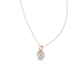 Minimal round halo diamond pendant in gold with lab grown diamonds by Signora Jewels