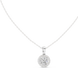 Minimal round halo diamond pendant in gold with lab grown diamonds by Signora Jewels