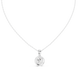 Minimal round halo diamond pendant in gold with lab grown diamonds by Signora Jewels
