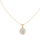 Minimal round halo diamond pendant in gold with lab grown diamonds by Signora Jewels