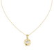 Minimal round halo diamond pendant in gold with lab grown diamonds by Signora Jewels