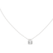 Minimal emerald cut solitaire diamond pendant in gold with lab grown diamond by Signora Jewels
