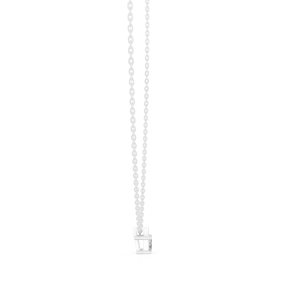 Minimal emerald cut solitaire diamond pendant in gold with lab grown diamond by Signora Jewels