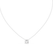 Minimal emerald cut solitaire diamond pendant in gold with lab grown diamond by Signora Jewels
