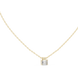 Minimal emerald cut solitaire diamond pendant in gold with lab grown diamond by Signora Jewels