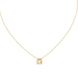 Minimal emerald cut solitaire diamond pendant in gold with lab grown diamond by Signora Jewels