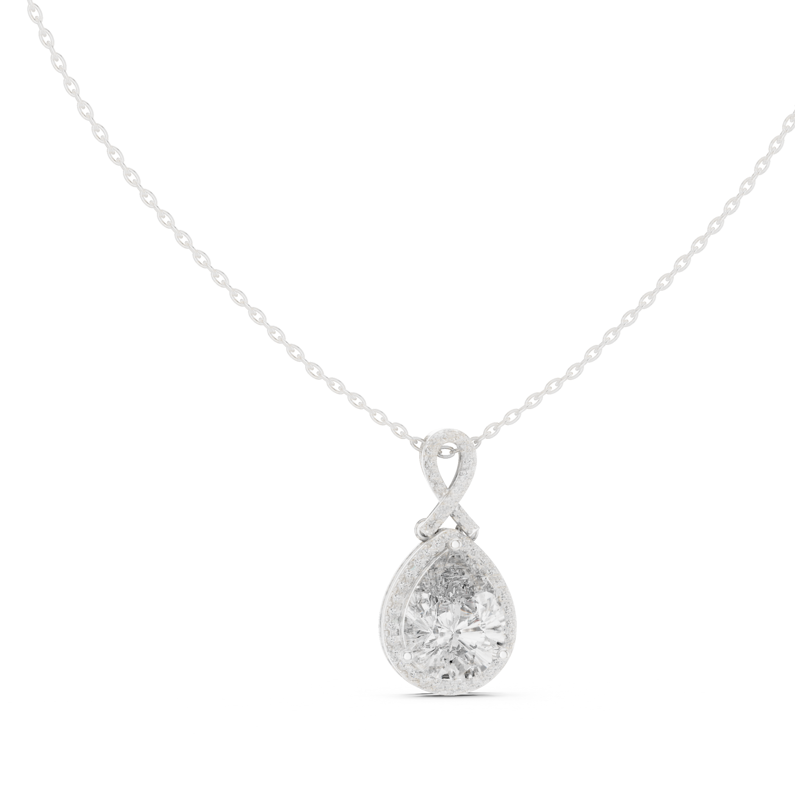 Elegant pear halo diamond pendant in gold with lab grown diamonds by Signora Jewels