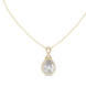Elegant pear halo diamond pendant in gold with lab grown diamonds by Signora Jewels