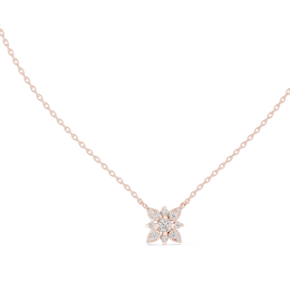 floral diamond pendant in rose gold