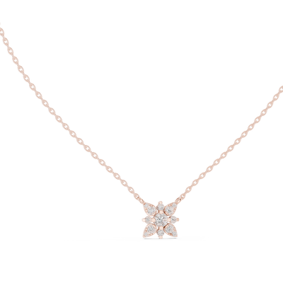Elegant floral diamond pendant in gold with lab grown diamonds by Signora Jewels