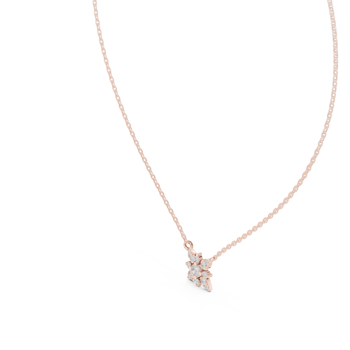 Elegant floral diamond pendant in gold with lab grown diamonds by Signora Jewels
