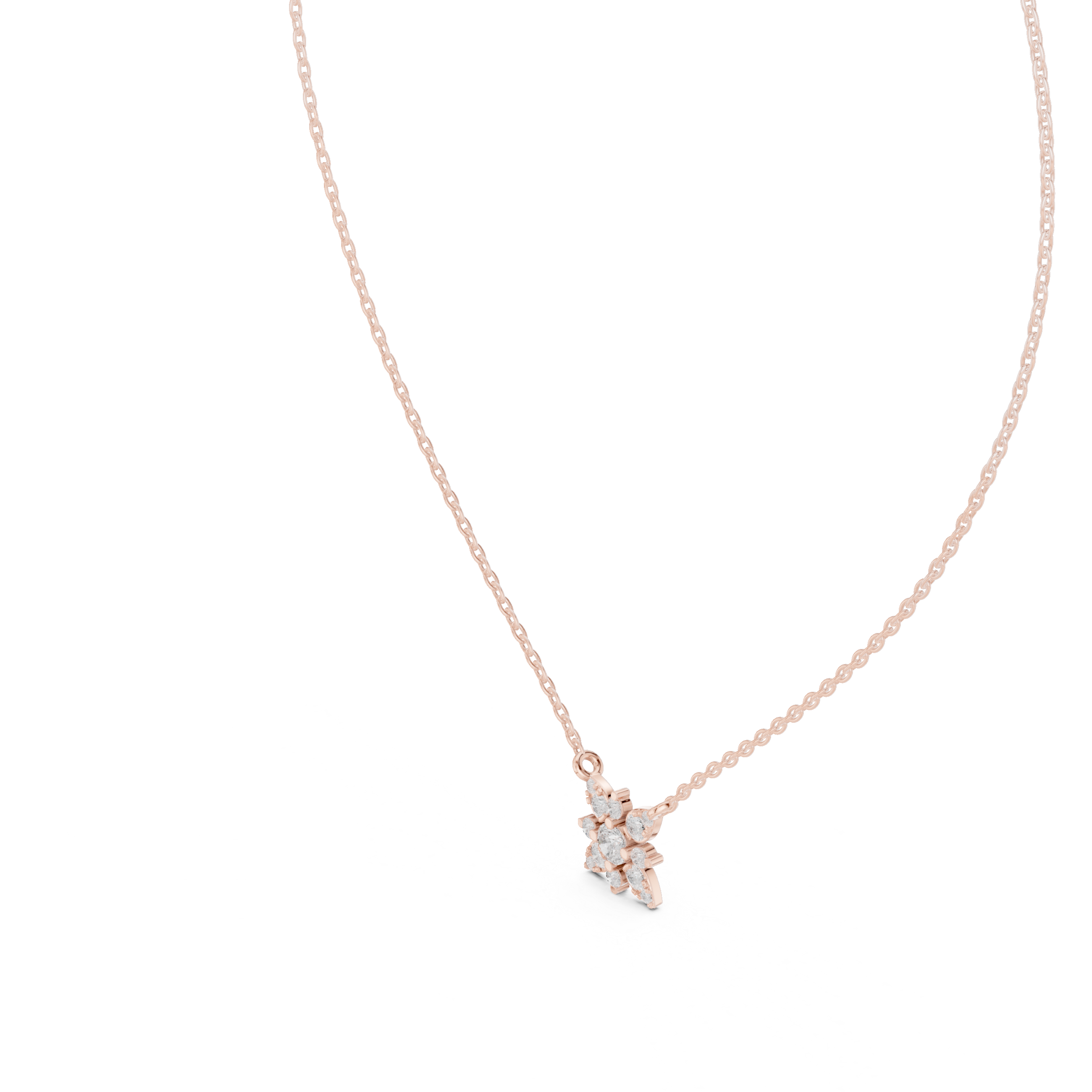 Elegant floral diamond pendant in gold with lab grown diamonds by Signora Jewels