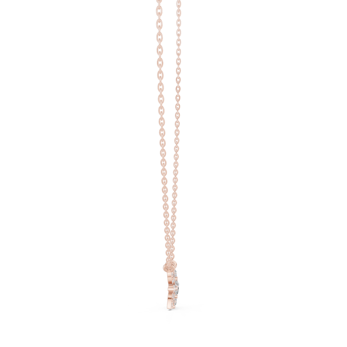 Elegant floral diamond pendant in gold with lab grown diamonds by Signora Jewels