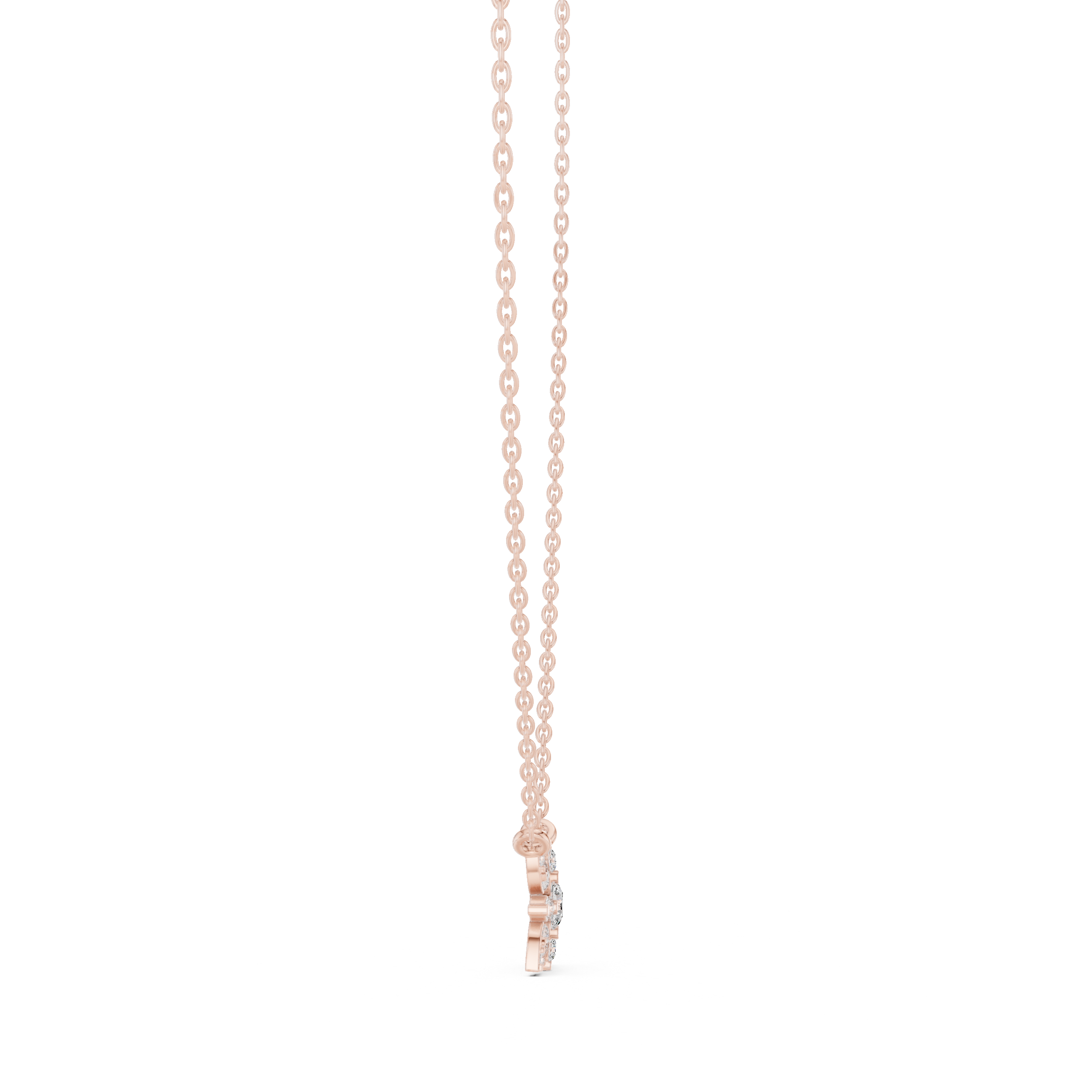 Elegant floral diamond pendant in gold with lab grown diamonds by Signora Jewels