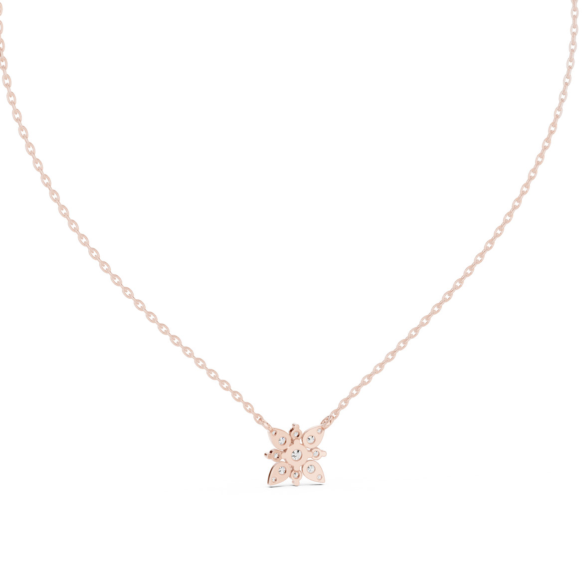 Elegant floral diamond pendant in gold with lab grown diamonds by Signora Jewels