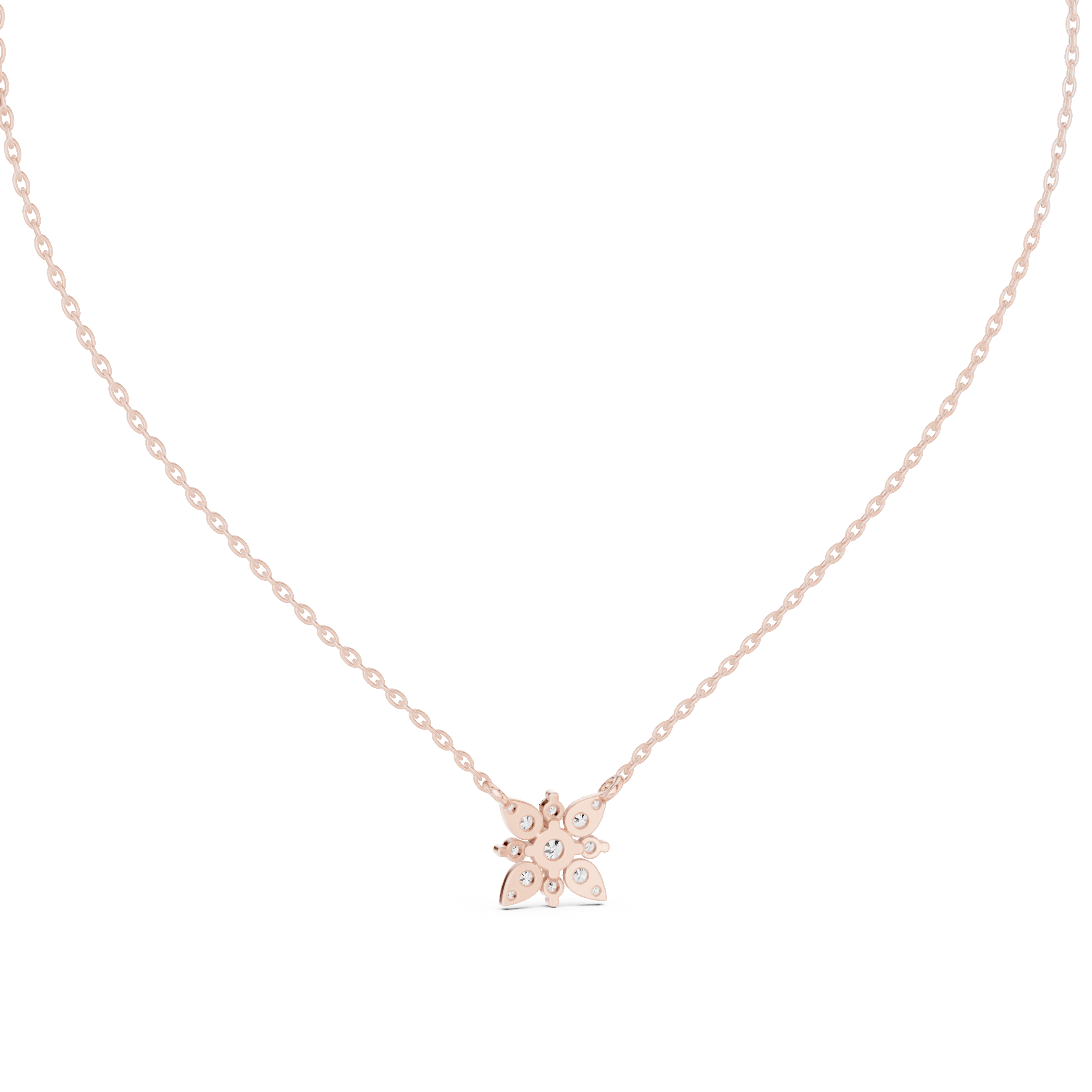 Elegant floral diamond pendant in gold with lab grown diamonds by Signora Jewels