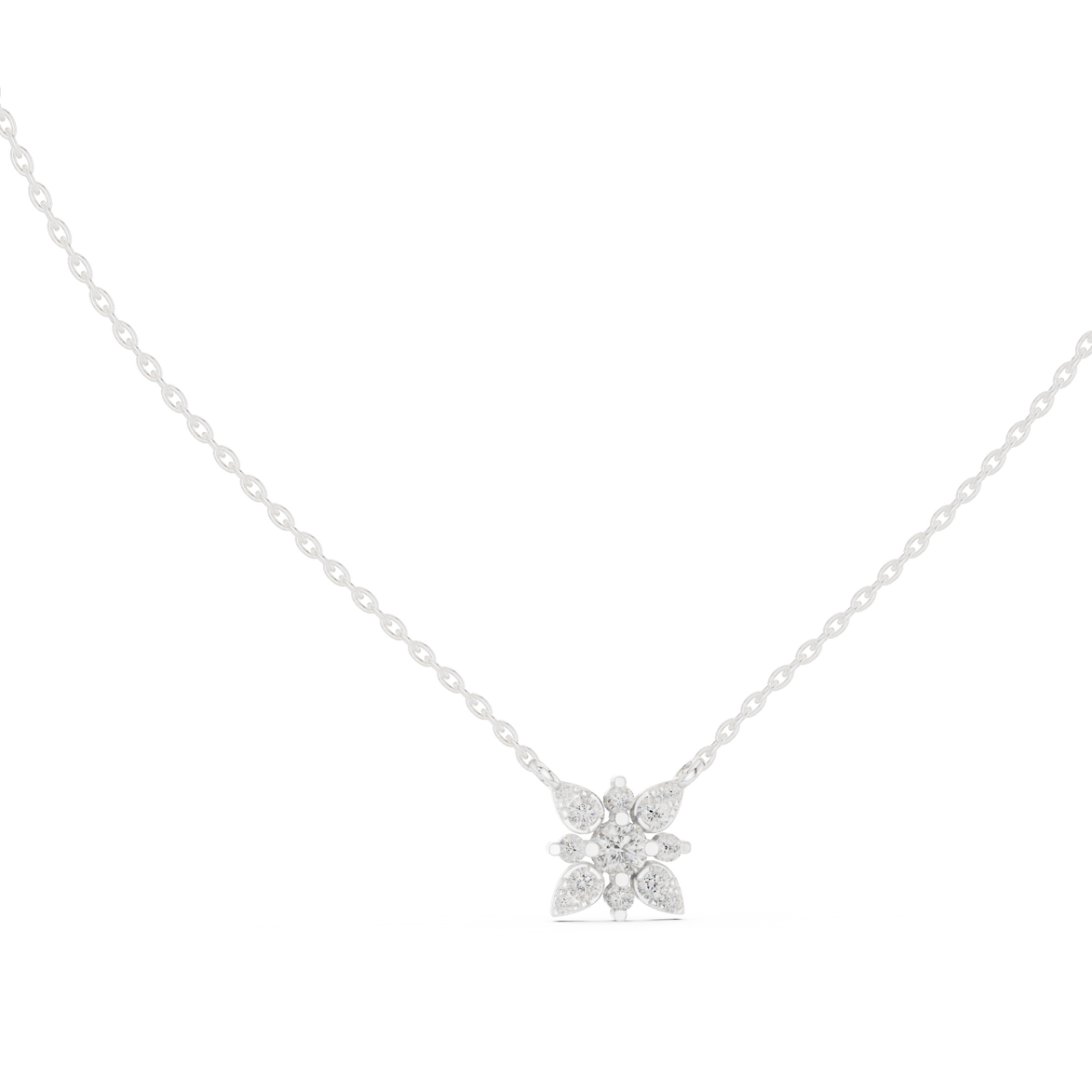 Elegant floral diamond pendant in gold with lab grown diamonds by Signora Jewels