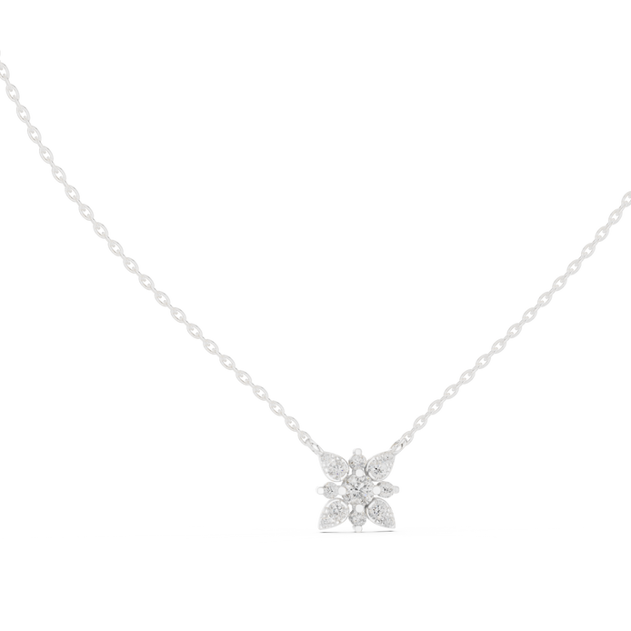 Elegant floral diamond pendant in gold with lab grown diamonds by Signora Jewels