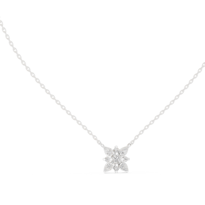 Elegant floral diamond pendant in gold with lab grown diamonds by Signora Jewels