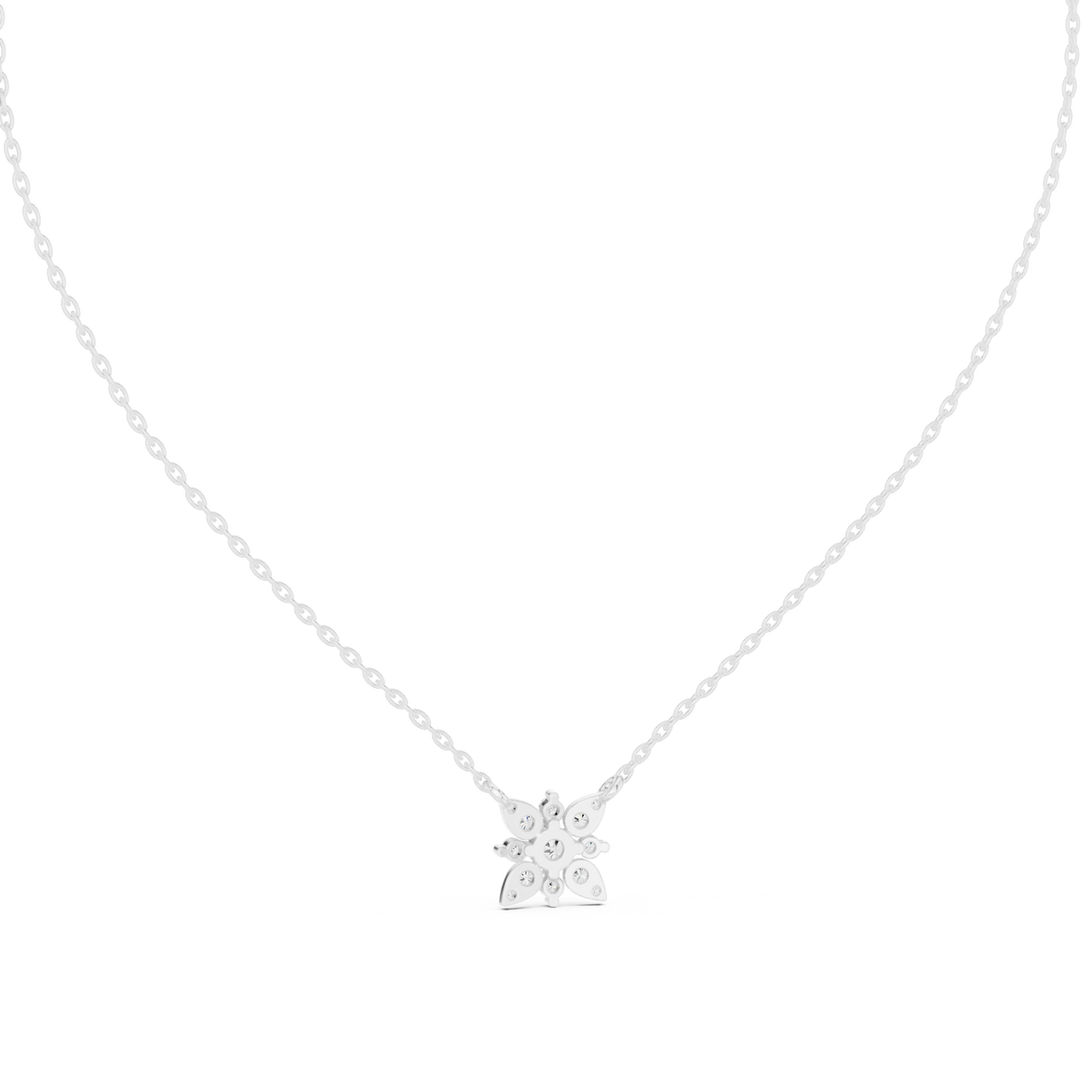 Elegant floral diamond pendant in gold with lab grown diamonds by Signora Jewels