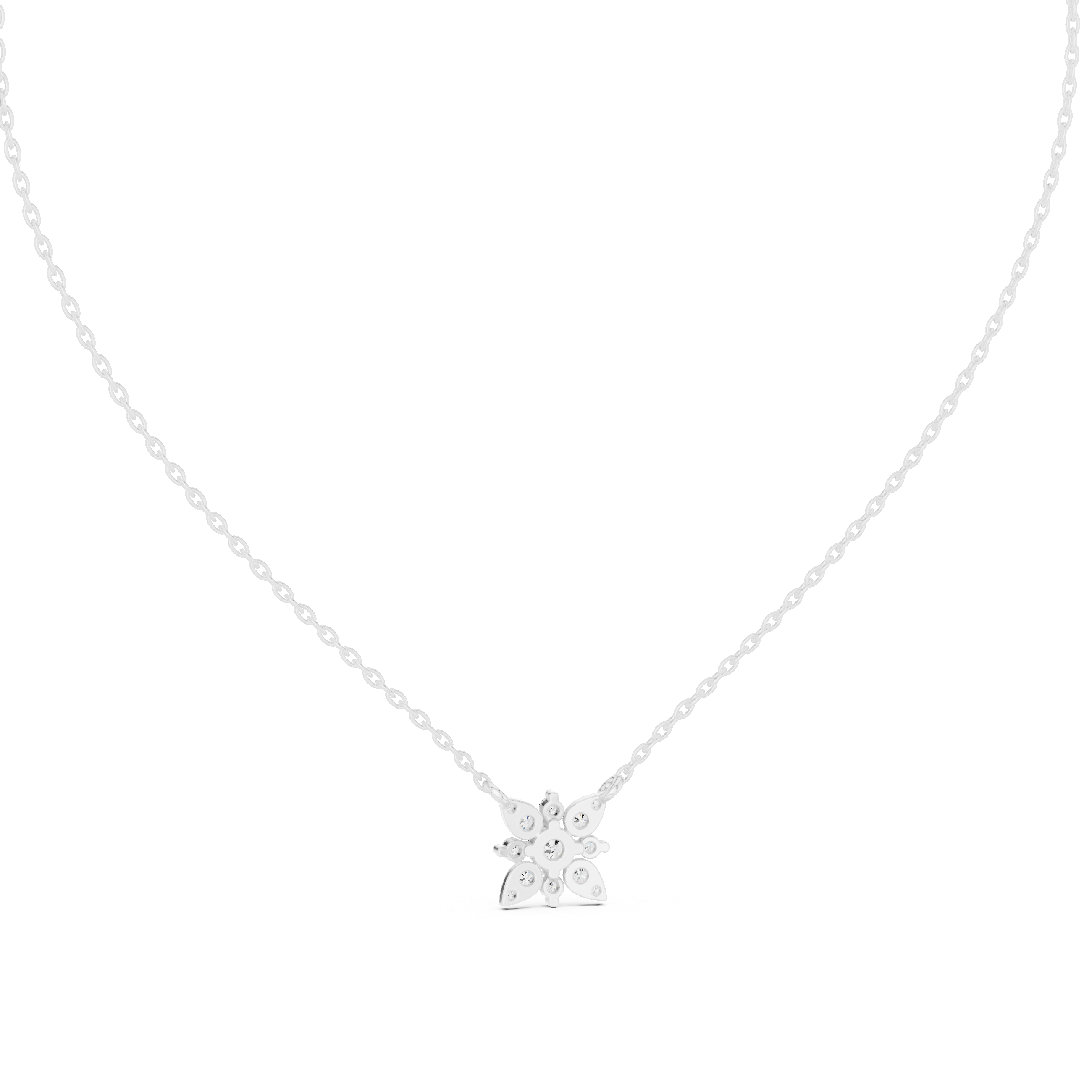 Elegant floral diamond pendant in gold with lab grown diamonds by Signora Jewels