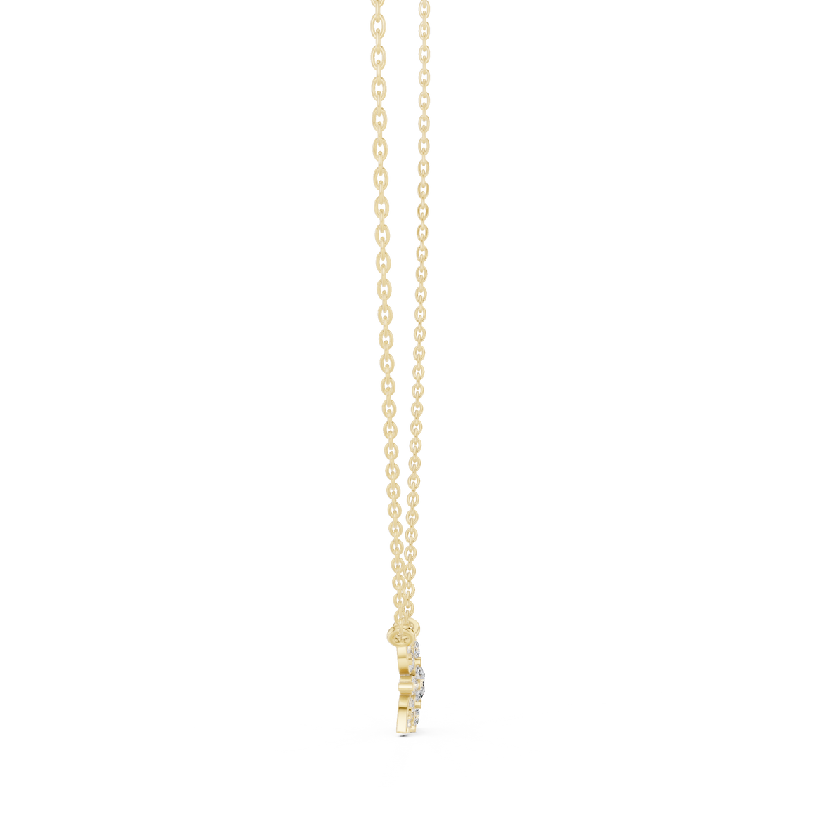 Elegant floral diamond pendant in gold with lab grown diamonds by Signora Jewels