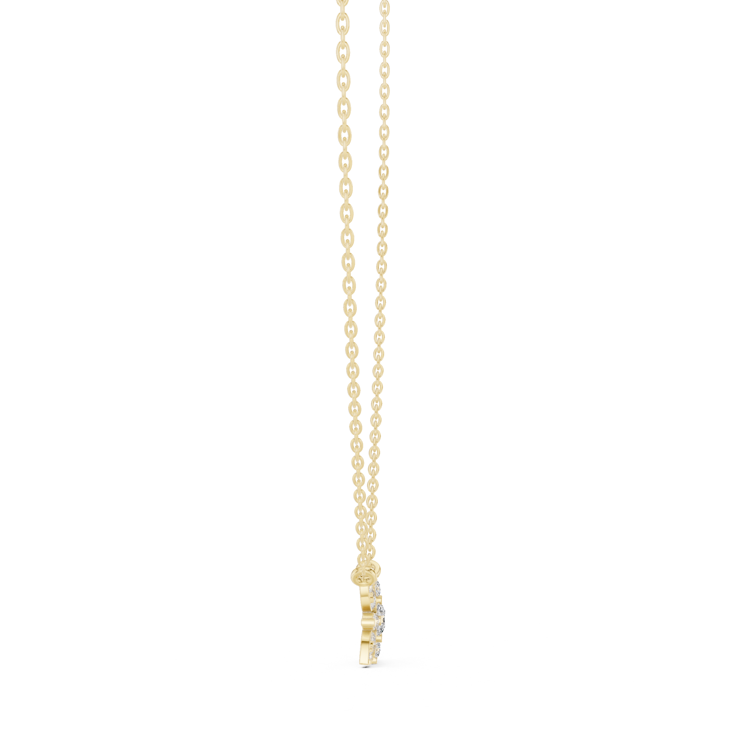 Elegant floral diamond pendant in gold with lab grown diamonds by Signora Jewels