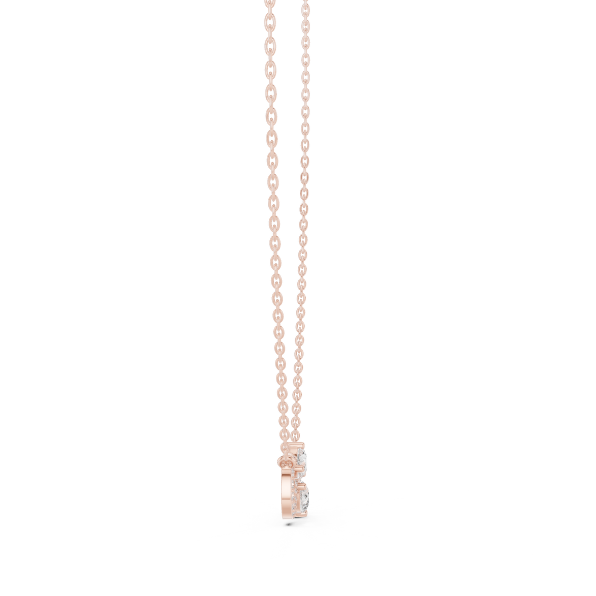 Elegant infinity pear diamond pendant in gold with lab grown diamonds by Signora Jewels