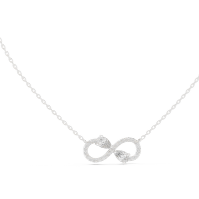 Elegant infinity pear diamond pendant in gold with lab grown diamonds by Signora Jewels