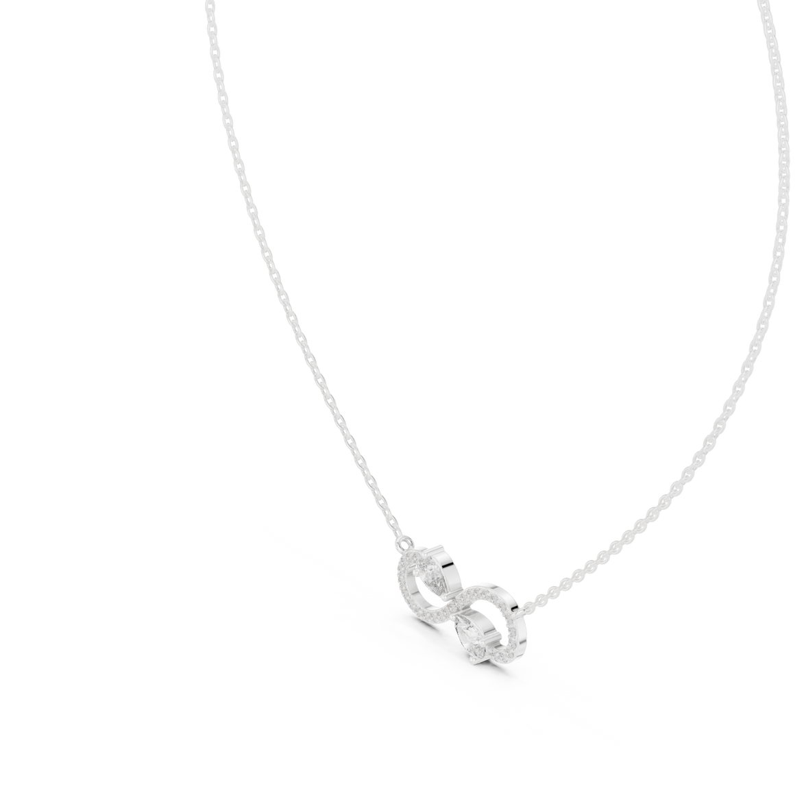 Elegant infinity pear diamond pendant in gold with lab grown diamonds by Signora Jewels