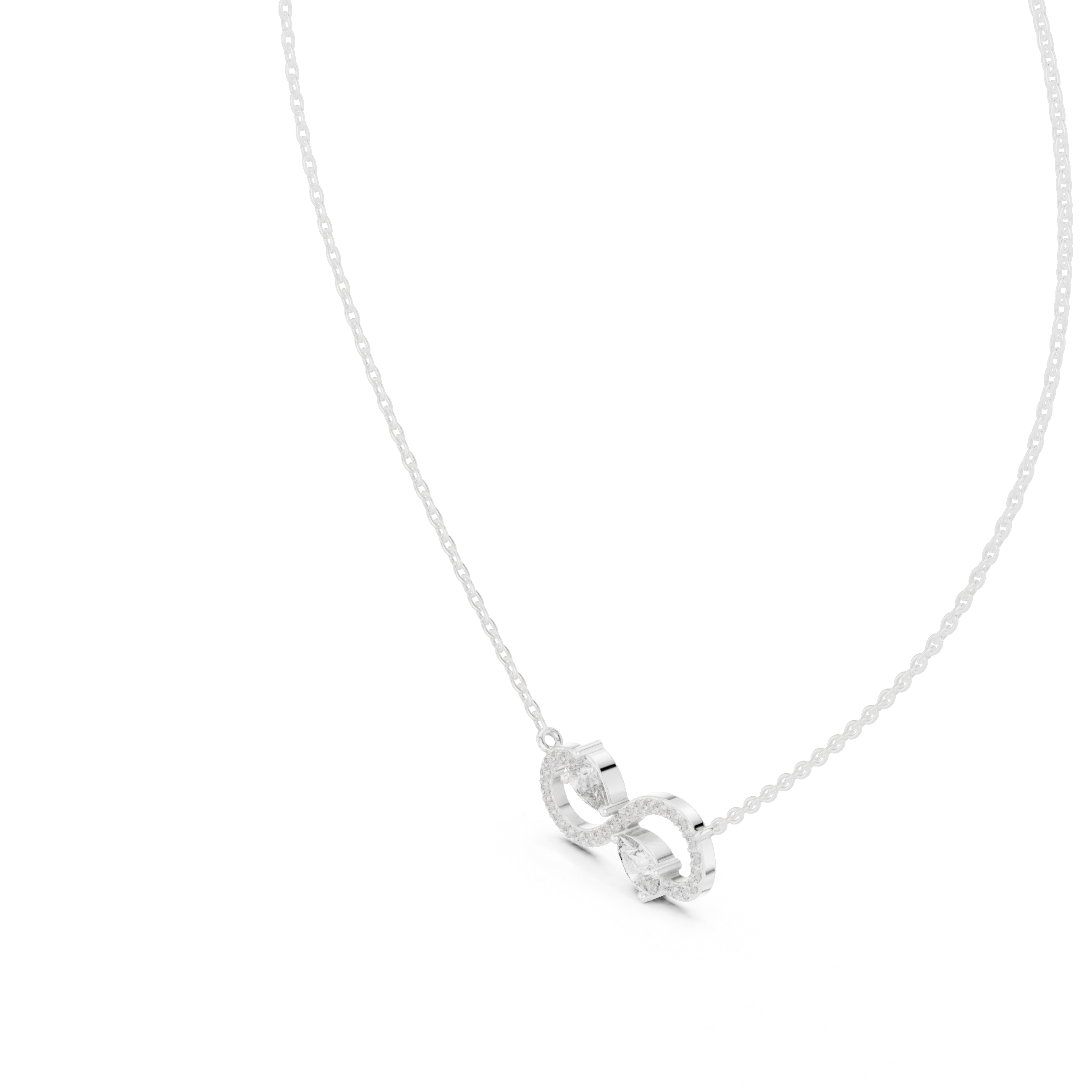 Elegant infinity pear diamond pendant in gold with lab grown diamonds by Signora Jewels