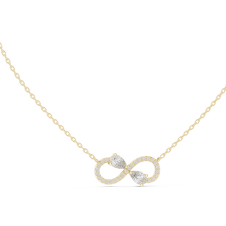 infinity diamond pendant in yellow gold