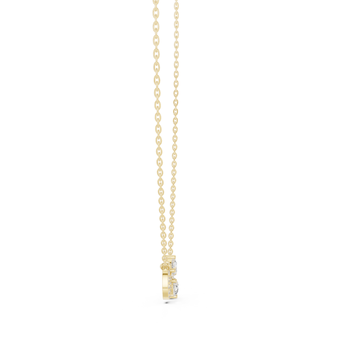 Elegant infinity pear diamond pendant in gold with lab grown diamonds by Signora Jewels