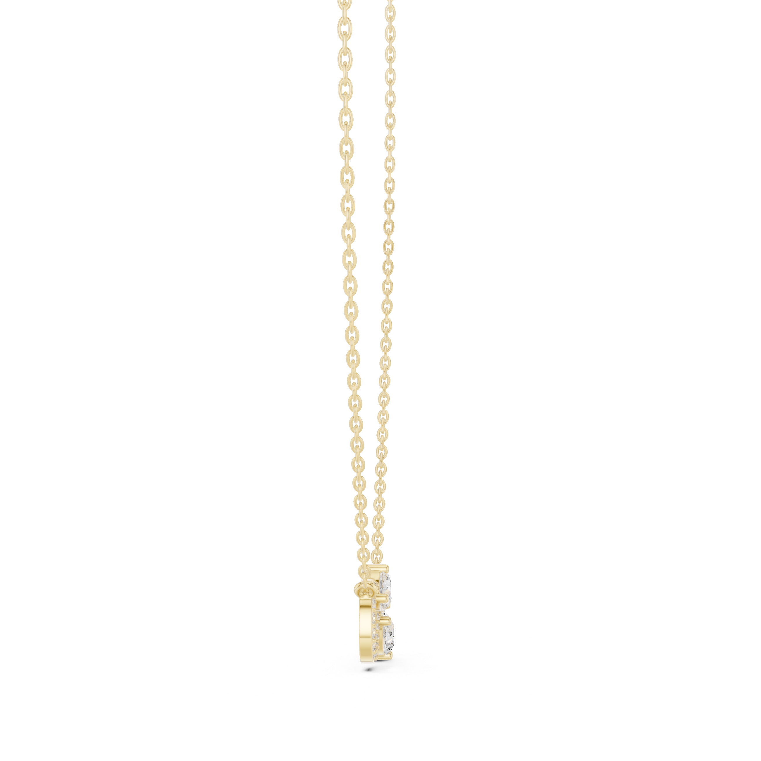 Elegant infinity pear diamond pendant in gold with lab grown diamonds by Signora Jewels