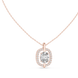 Elegant oval halo diamond pendant in gold with lab grown diamonds by Signora Jewels