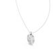 Elegant oval halo diamond pendant in gold with lab grown diamonds by Signora Jewels