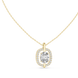 Elegant oval halo diamond pendant in gold with lab grown diamonds by Signora Jewels