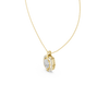 Elegant oval halo diamond pendant in gold with lab grown diamonds by Signora Jewels