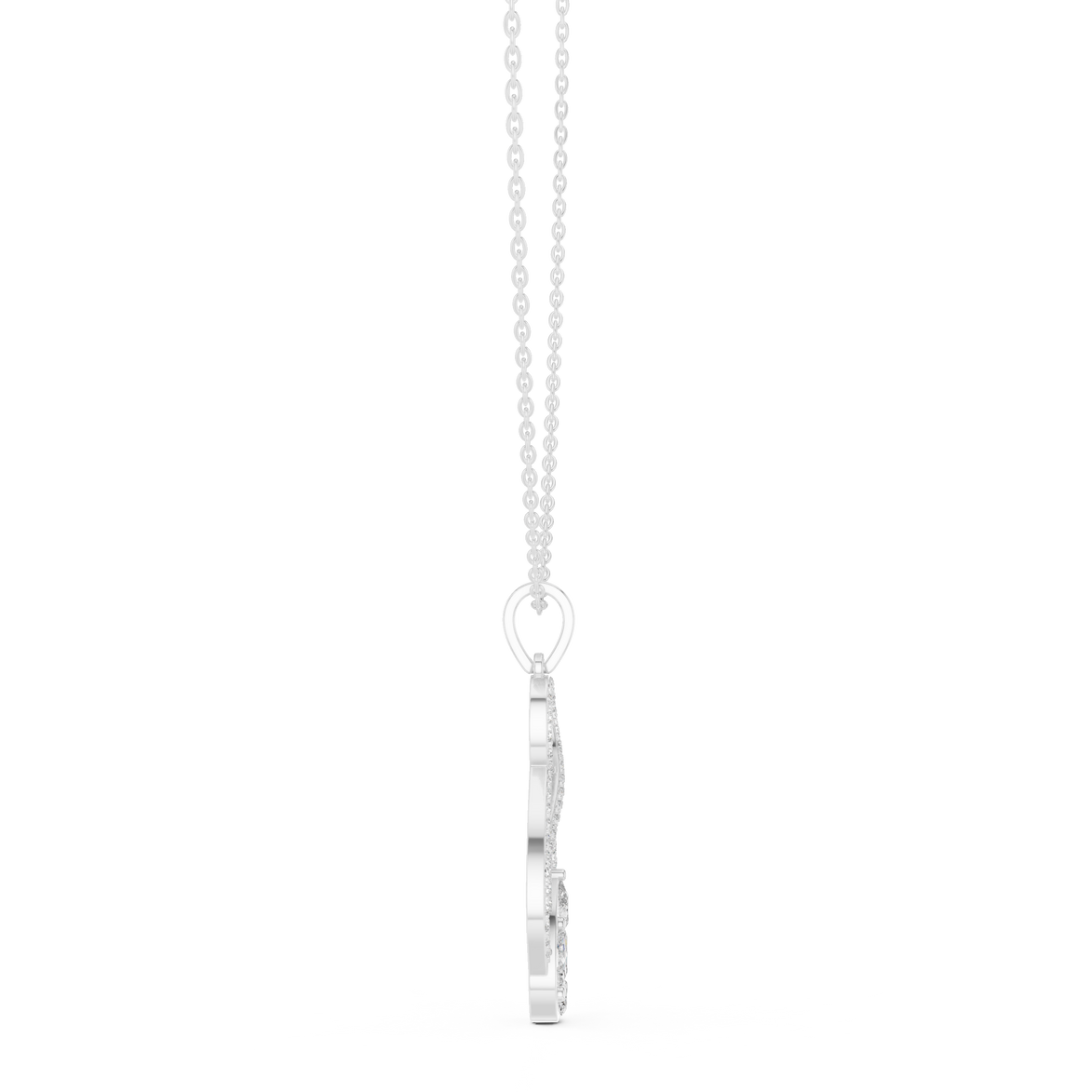 Elegant infinity diamond pendant in gold with pear and marquise lab grown diamonds by Signora Jewels