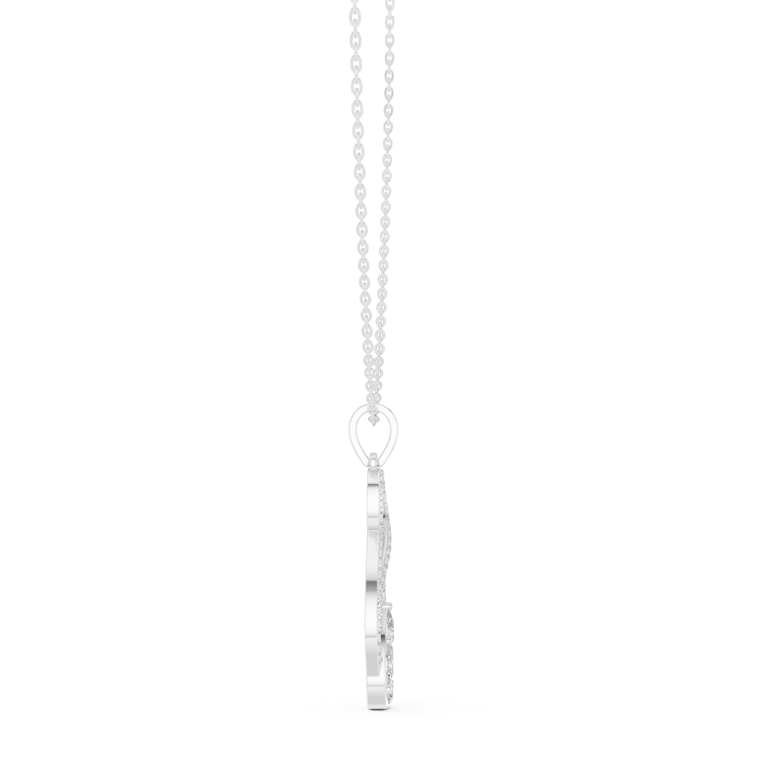 Elegant infinity diamond pendant in gold with pear and marquise lab grown diamonds by Signora Jewels